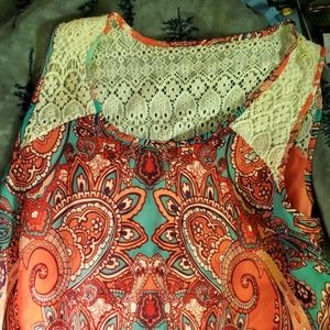 My Michelle dress - orange paisley pattern
